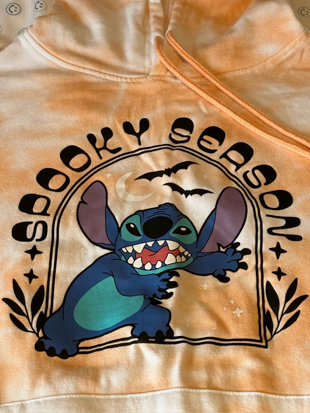 🎃 Disney Halloween Stitch Hoodie Orange Creamsicle Tie-dye Size S